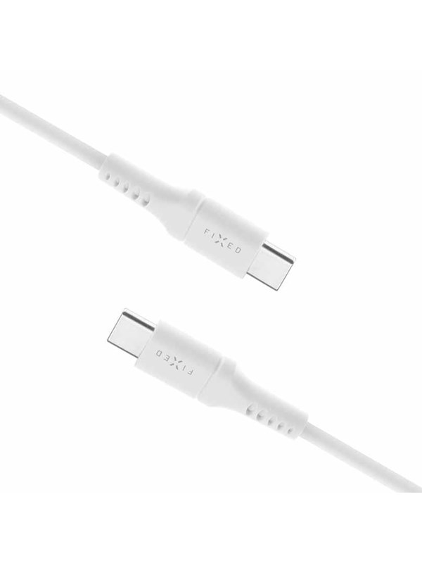 FIXED LIQUID Silicone - 60W - USB-C <-> USB-C - 1.2m - Valkoinen