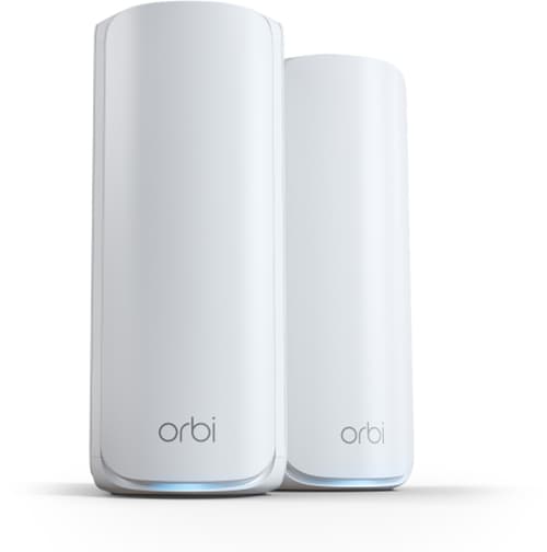 Netgear Orbi 770 Series RBE772 -mesh WiFi -järjestelmä, Wi-Fi 7, BE11000, Tri-band, 2 kpl, 2,5G WAN -portilla, valkoinen