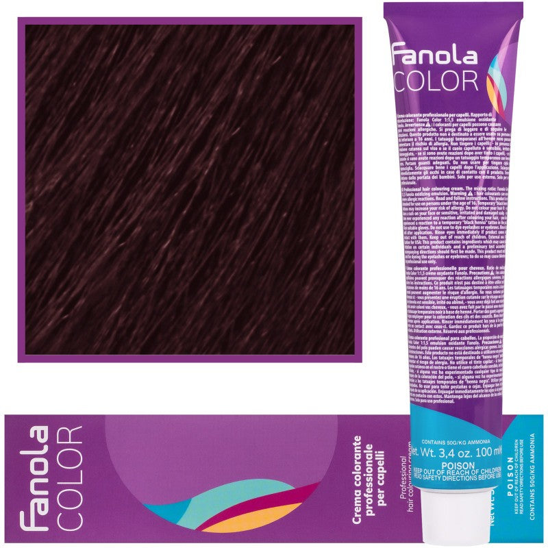 Fanola Color Cream Väritysvoide 100 ml 4.6 Keskiruskea Punainen