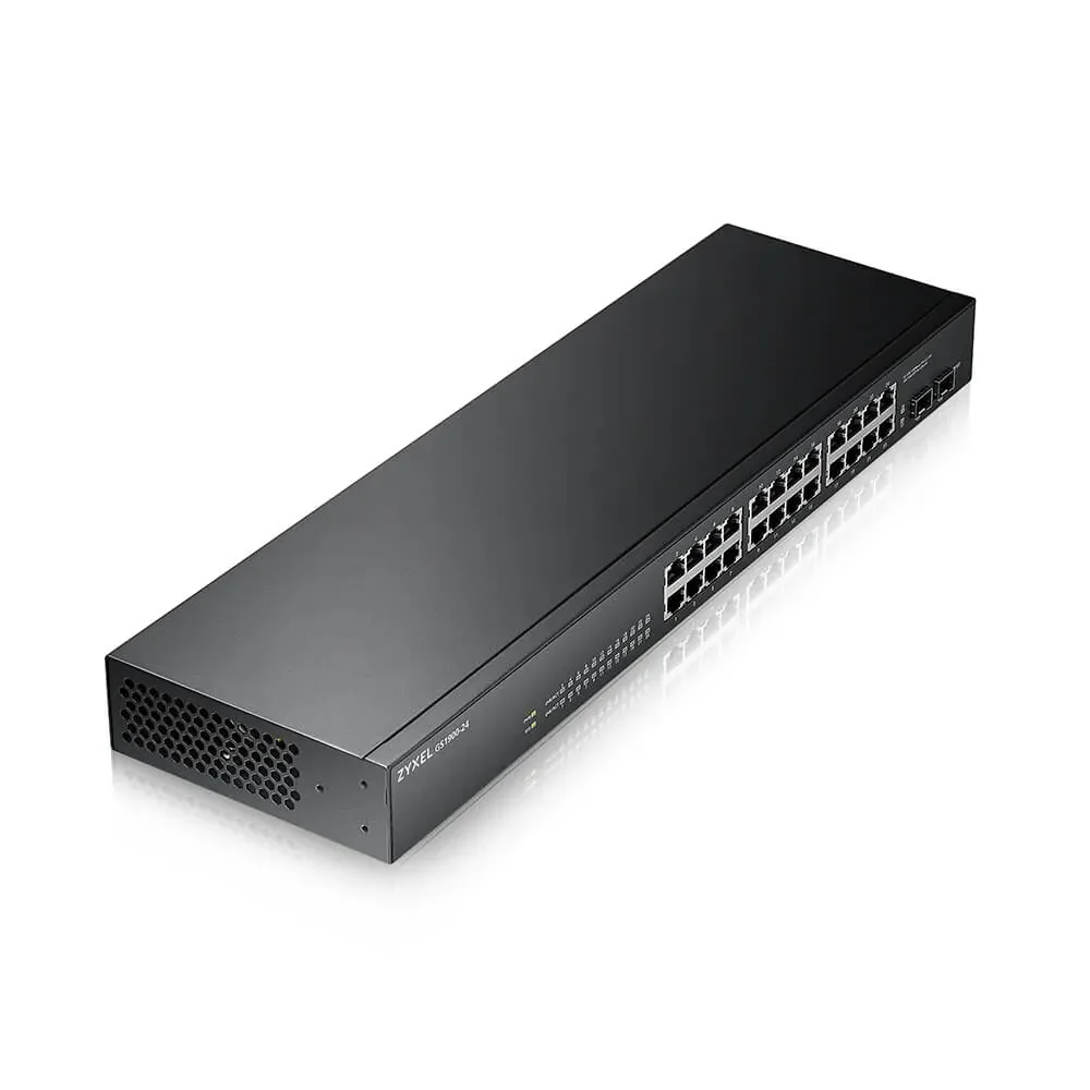 ZYXEL GS1900-24-EU0102F - 24-porttinen hallittava räkkiasennettava Gigabit Ethernet Layer 2 -kytkin, musta