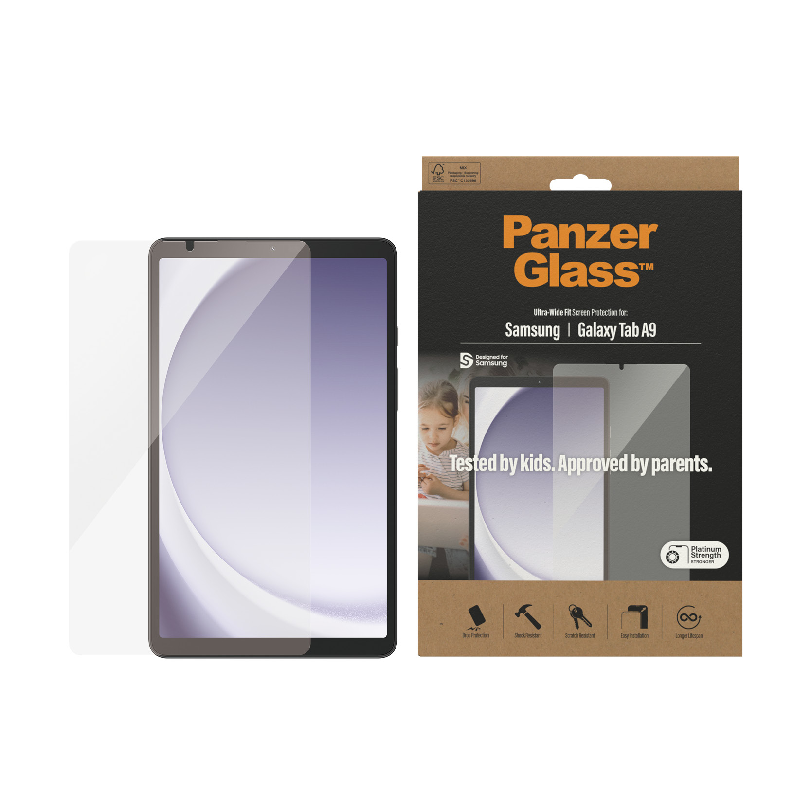 PanzerGlass Screen Protector Samsung Galaxy Tab A9 | Ultra-Wide Fit