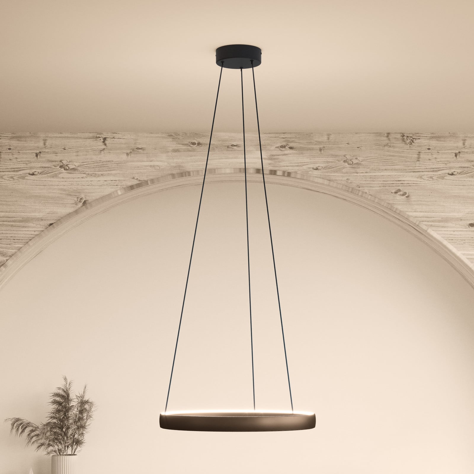 Trabuco LED-riippuvalaisin, ruskea, Ø 80 cm CCT - Stars of Light - Olohuone - Moderni - Alumiini - Yksilamppuinen