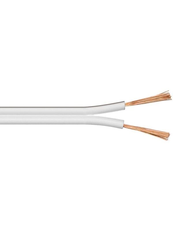 Goobay Högtalarkabel vit CU 50 m rulle, tvärsnitt 2 x 2,5 mm2