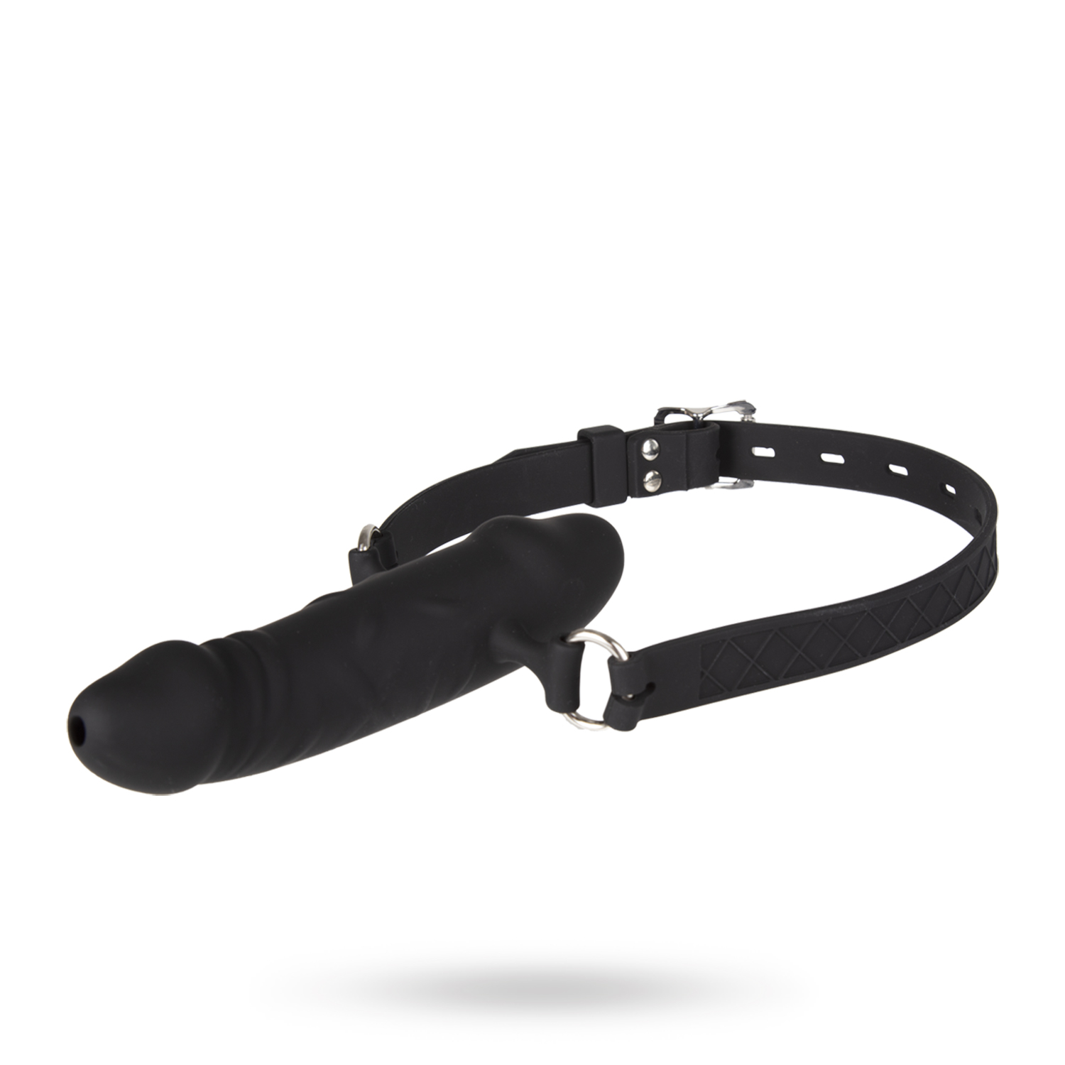 Dual Penis Silicone Gag Adjustable & Breathable Suukapula dildolla