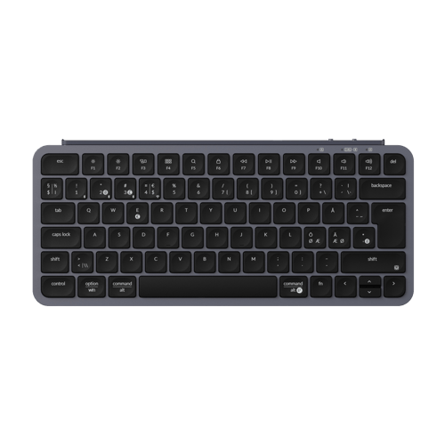 Keychron B1 Pro Ultra-Slim Wireless Keyboard Tri-Mode - Space Grey - Näppäimistö - Pohjoismainen - Harmaa