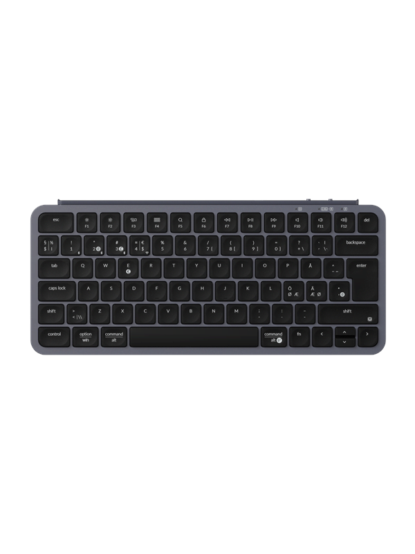 Keychron B1 Pro Ultra-Slim Wireless Keyboard Tri-Mode - Space Grey - Näppäimistö - Pohjoismainen - Harmaa