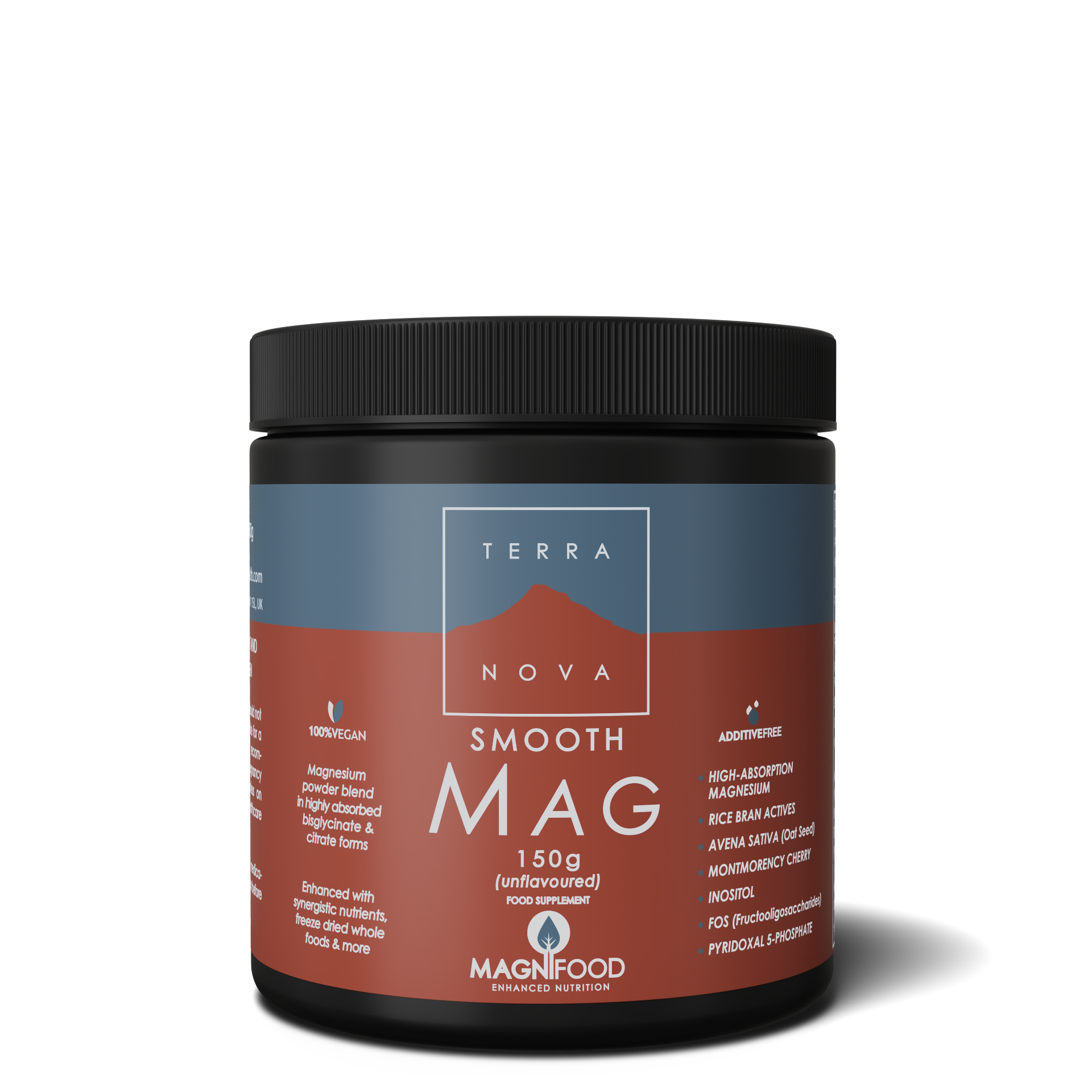 Terranova Smooth Mag magnesiumjauhe (bisglysinaatti/sitraatti), 150 g