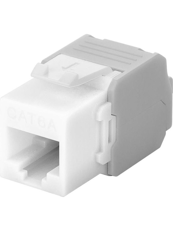 Goobay Keystone-modul RJ45 CAT 6A, UTP 16,5 mm bred, krokodiltyp, klämlist för verktygslös IDC-montering