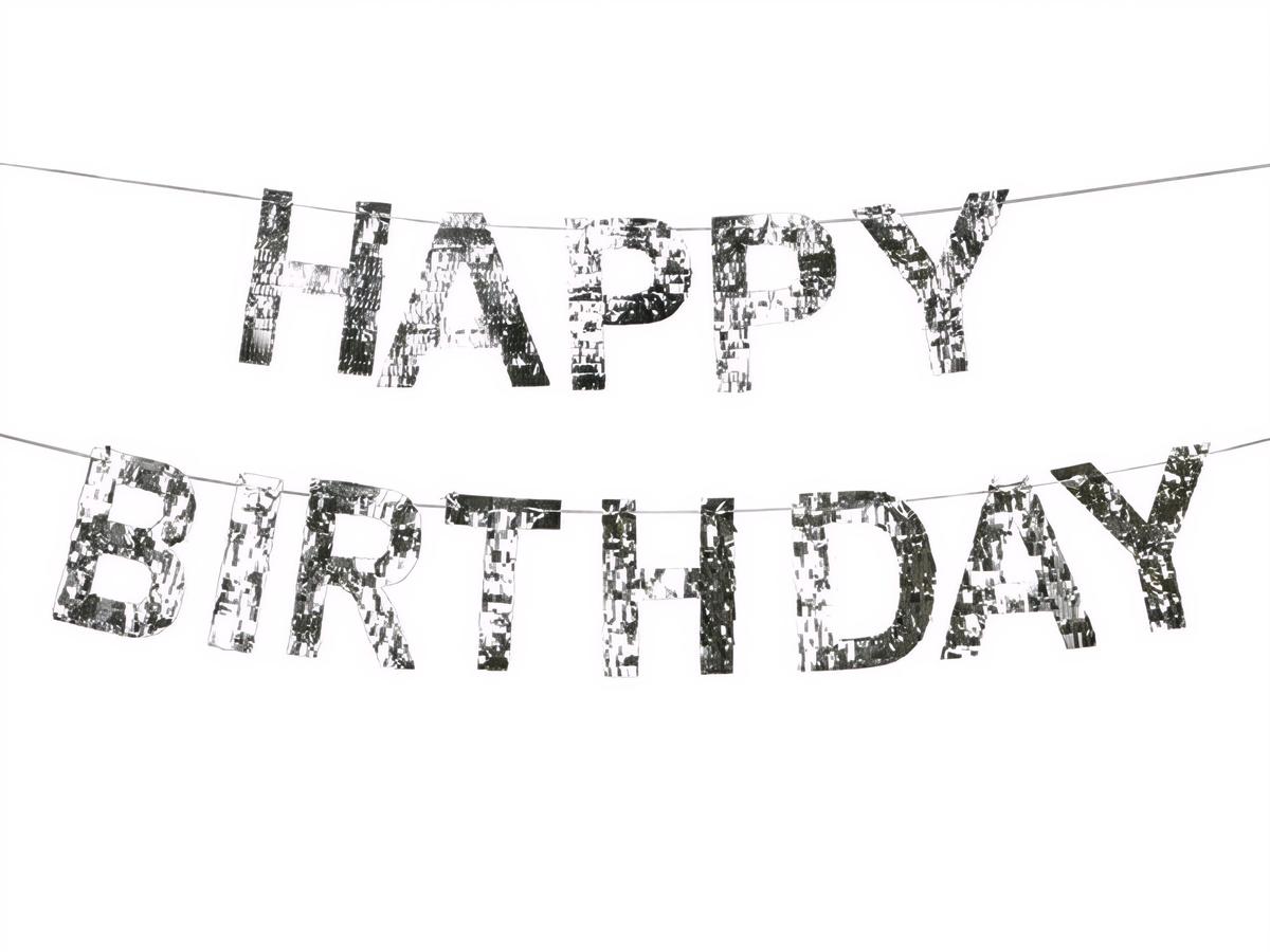 Banneri - Happy Birthday, Hopea, 2,2 m