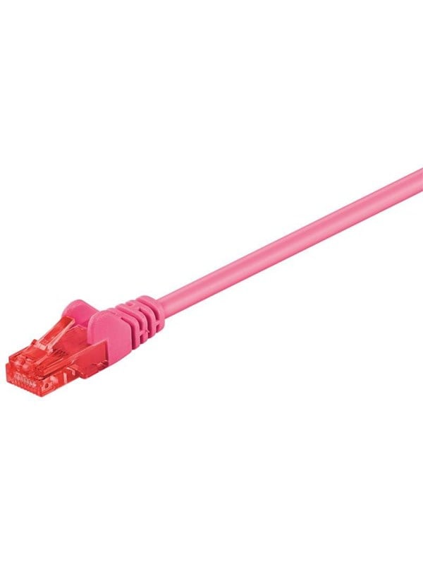 Goobay CAT 6 patchkabel, U/UTP, magenta kopparklädd aluminiumtråd (CCA)