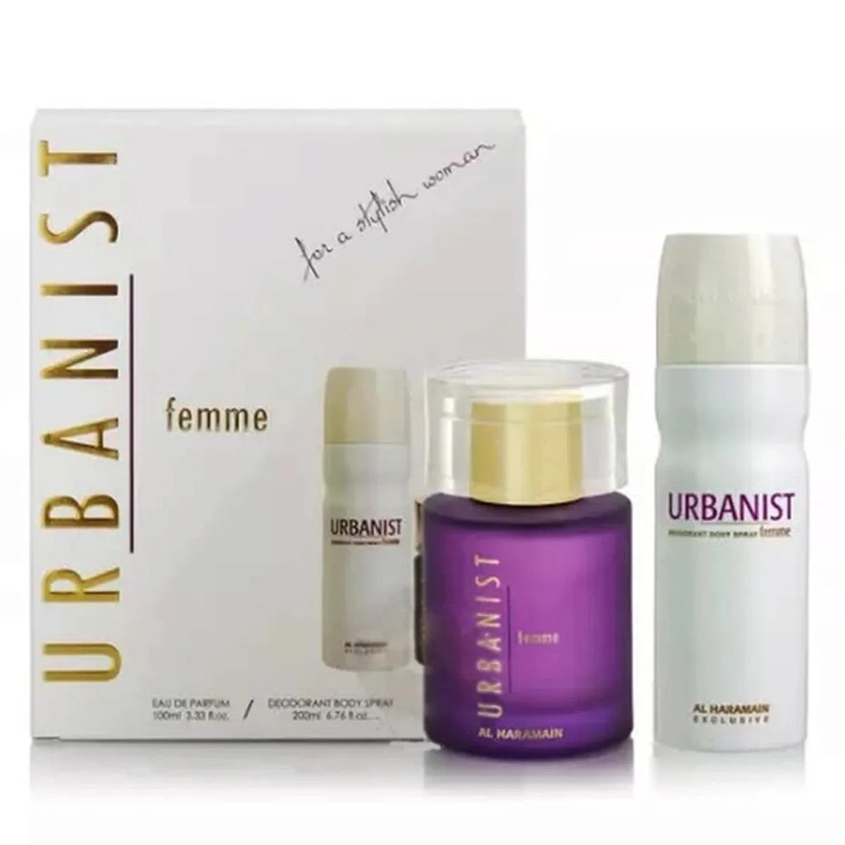 Al Haramain Urbanist Combo Set naisille Eau de Parfum 100 ml + deodorantti 200 ml