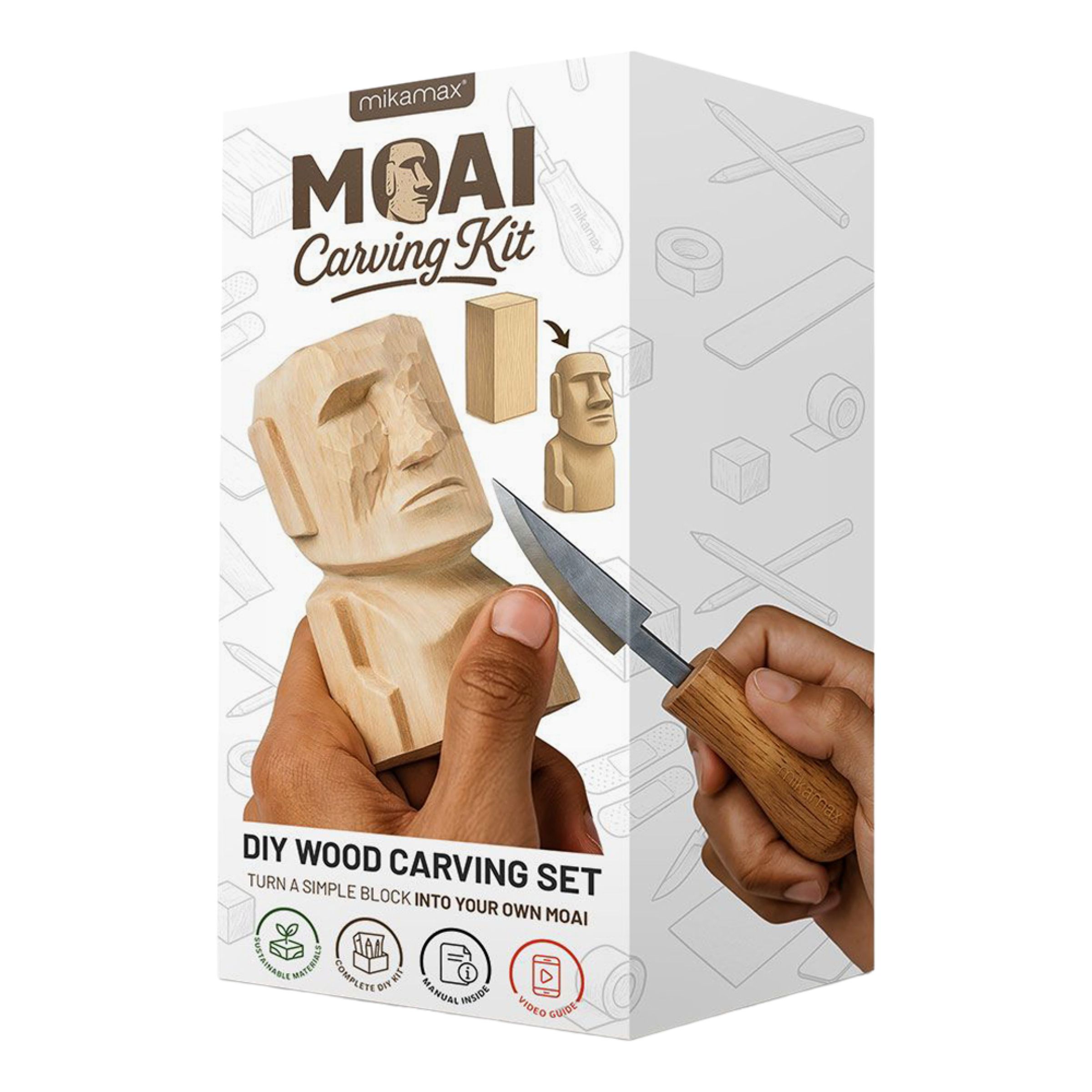 Mikamax Moai Wood Carving Kit