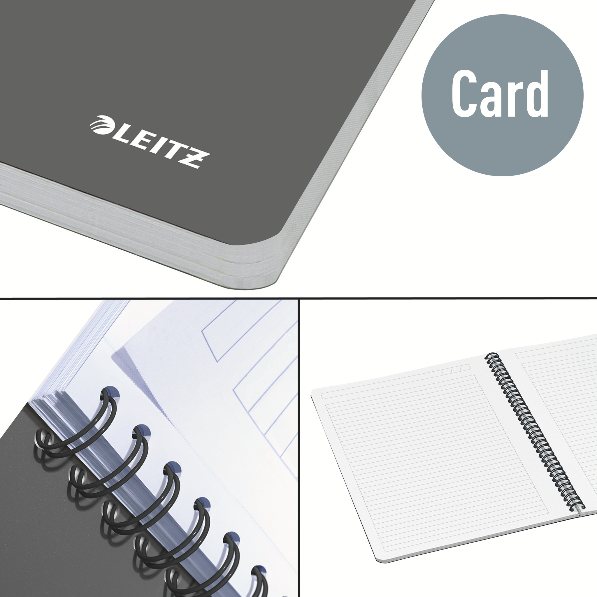 Leitz Office Notebook A5 ruled wirebound with cardboard cover Red