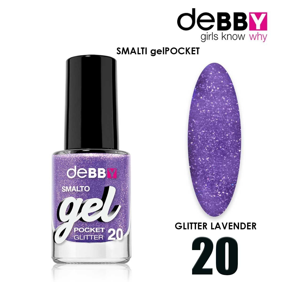Debby Gel-lakka Pocket 20 Kimalle Laventeli