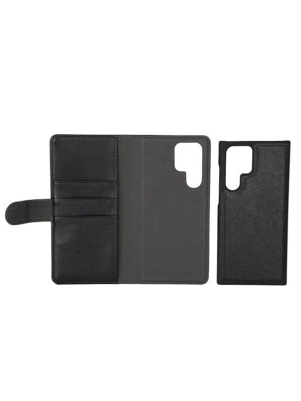 olennainen Samsung Galaxy S22 Ultra PU seinä,detac,3 kortti,Blk
