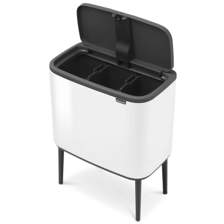Kierrätysasema jaloilla, 3 lokeroa, Brabantia, Valkoinen