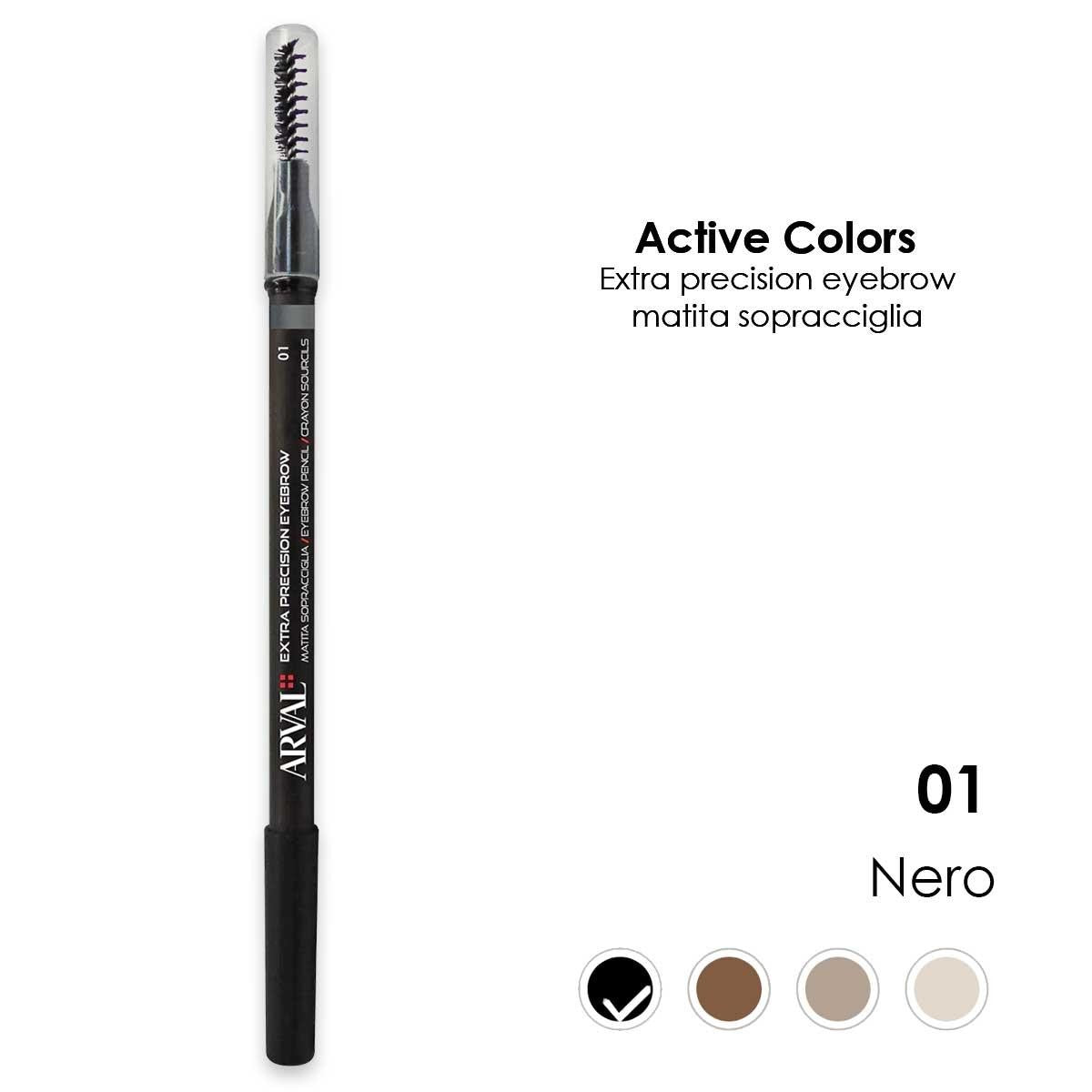Arval Extra Precision Eyebrow N. 01 - Musta Kulmakynä - Puu