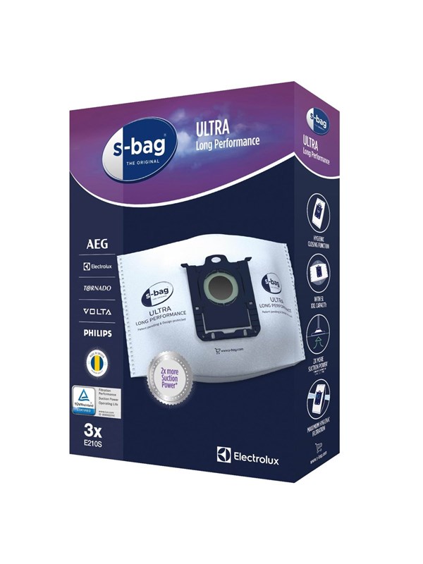Electrolux s-Bag E210S erittäin pitkäkestoinen suorituskyky