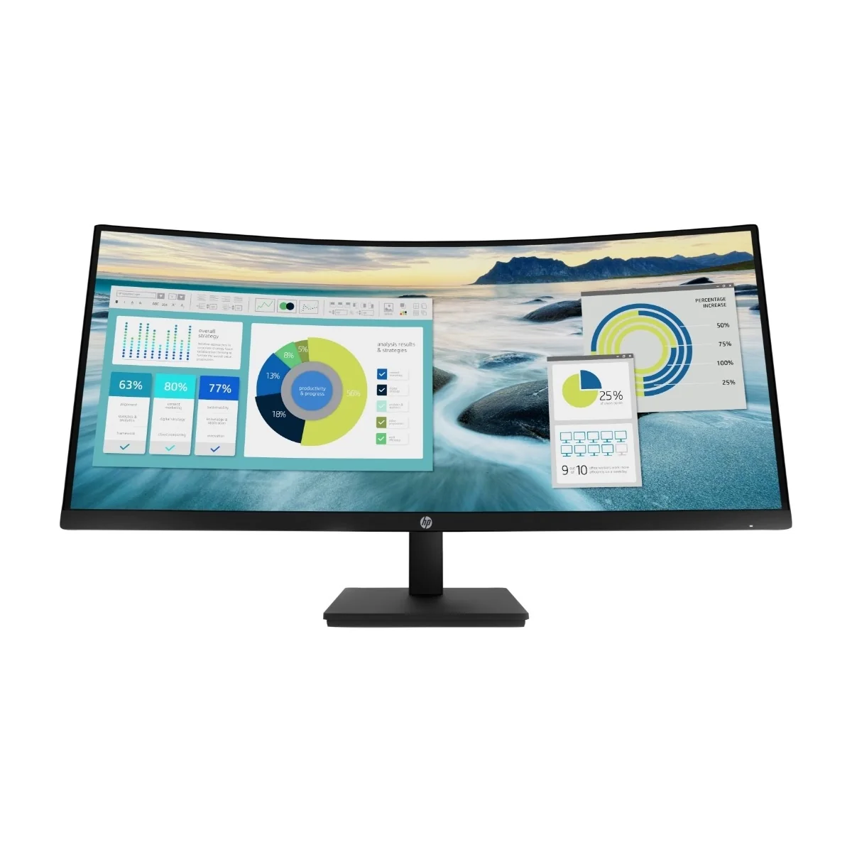 HP P34hc G4 - 3440x1440 - VA - Kaareva - USB HUB - Kaiuttimet