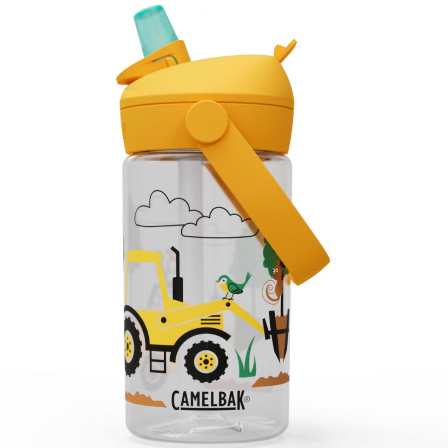 Camelbak Thrive Flip Straw Kids 400ml, lasten juomapullo, traktorit ja puut