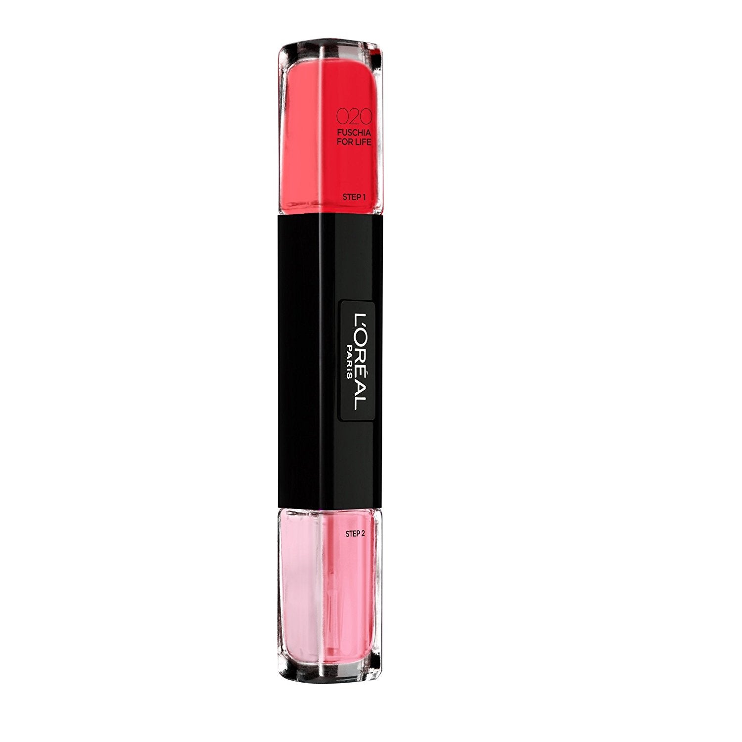 Erehtymätön kynsilakka L'Oreal Paris 2 in 1 020 Fuchsia For Life 2 x 5 ml