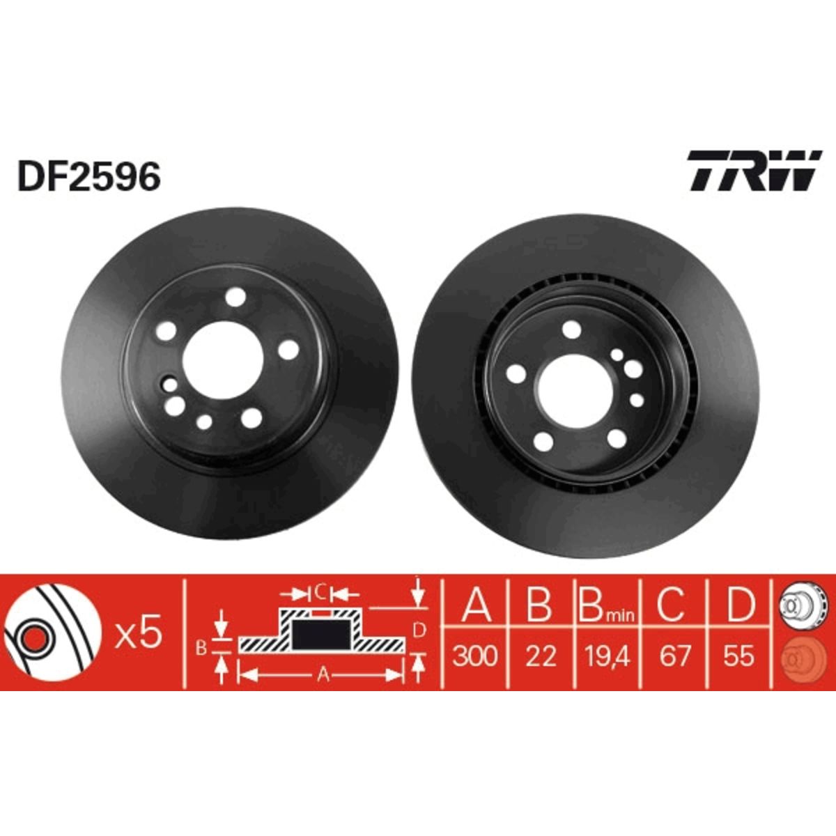 Jarrulevy TRW DF2596
