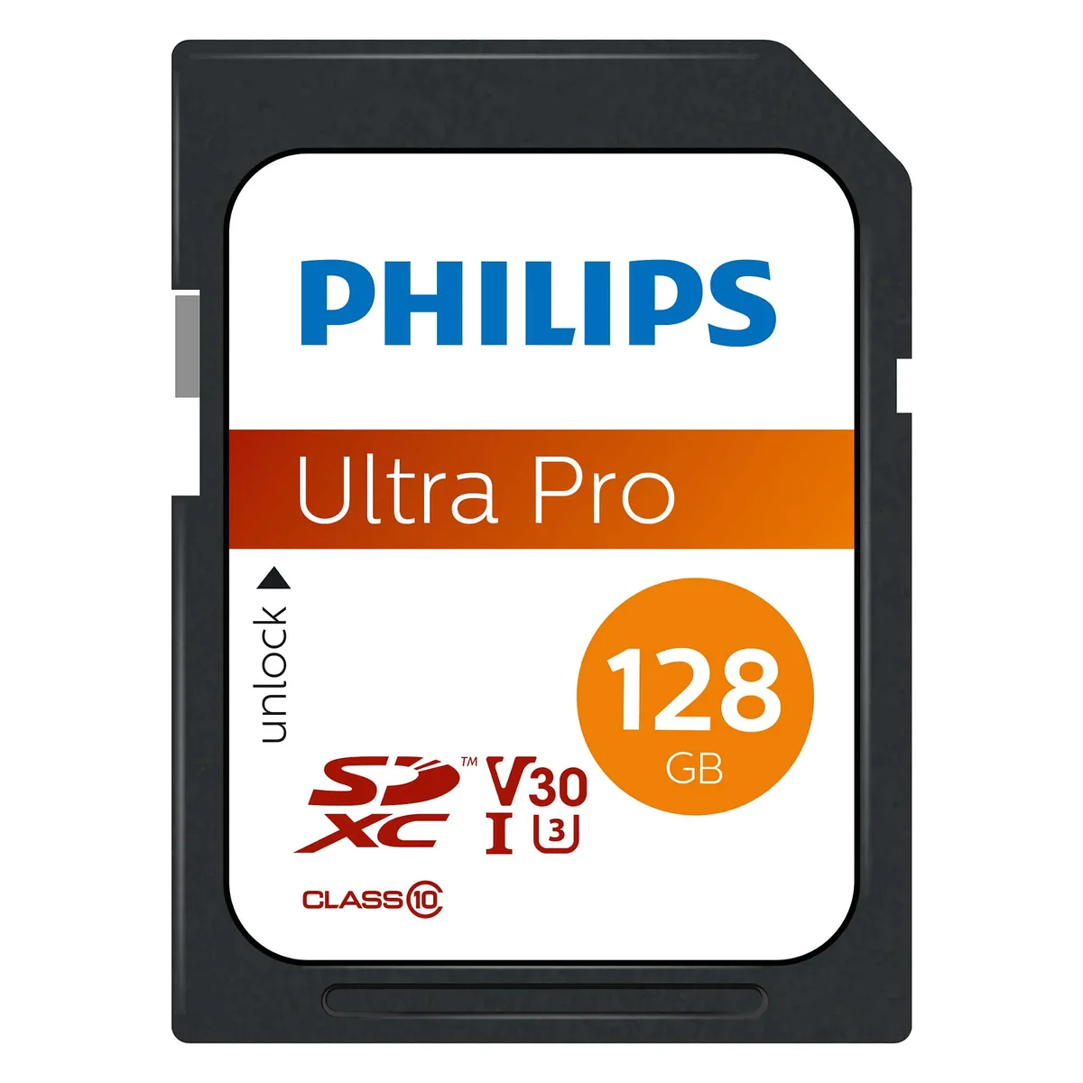 Philips 128 Gt SDXC UHS-I U3 V30 A1 -muistikortti, musta