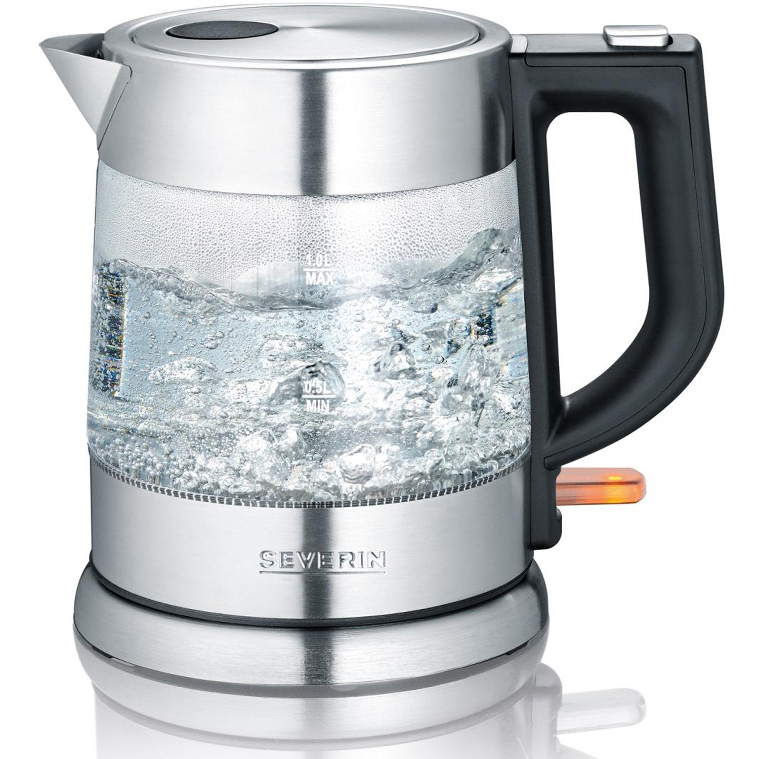 SEVERIN Vedenkeitin WK 3468 - vedenkeitin - lasi/ruostumaton teräs/musta - Glass/stainless steel/black - 2200 W