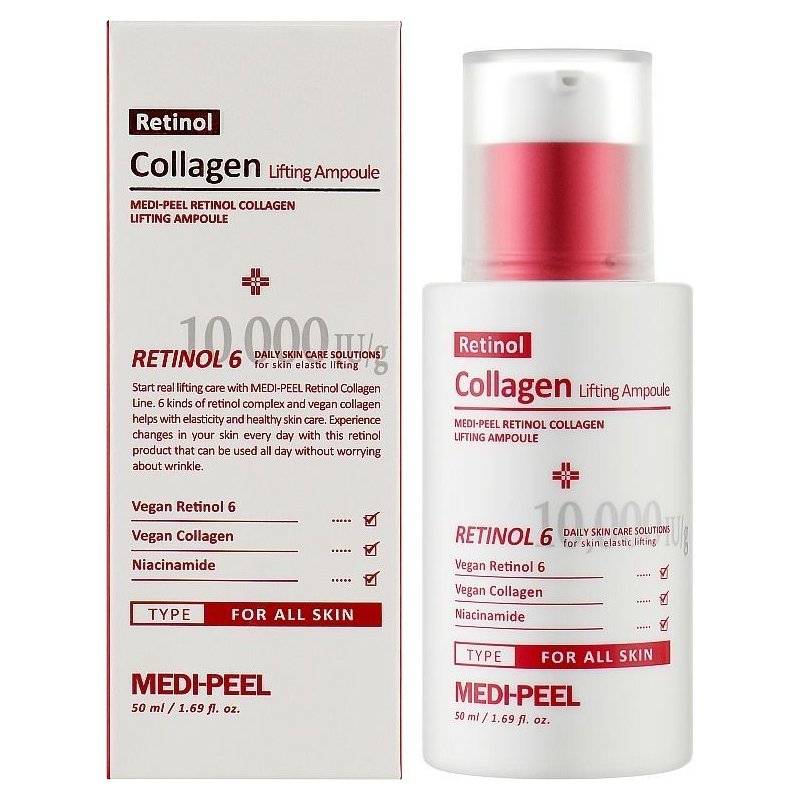 Kasvojen kohottava seerumi retinolilla ja kollageenilla MEDIPEEL Retinol Collagen Lifting Ampoule 50 ml