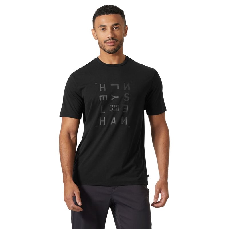 Helly Hansen Skog Graphic T-paita, miesten, musta