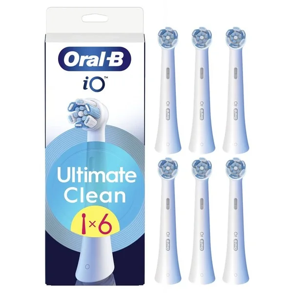 Oral-B iO Ultimate Clean 6 kpl -vaihtoharjaspäät, Valkoinen