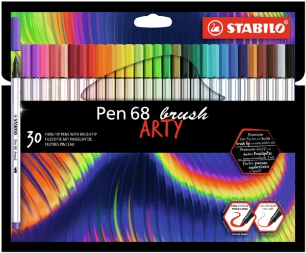STABILO Pen 68 ARTY carton pack of 30 brush pens