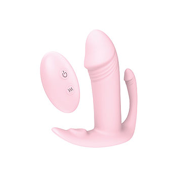 Dream Toys - Tri-Pleasurer vibraattori, kaukosäätimellä, klitoriskiihottimella, anaalisauvalla, silikoni, pinkki