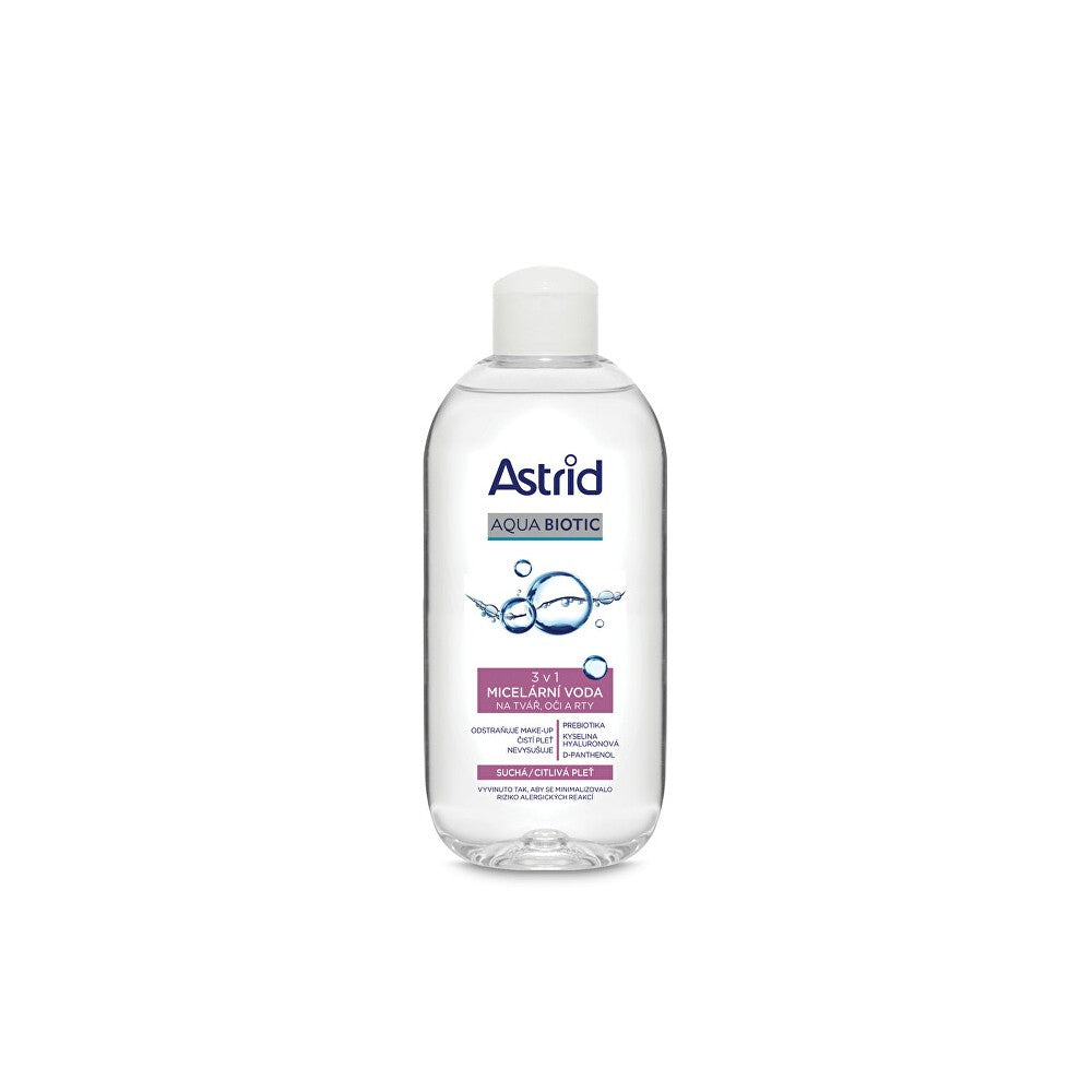 Astrid Misellivesi 3 in 1 kasvoille, silmille ja huulille kuivalle ja herkälle iholle Aqua Biotic - 200ml