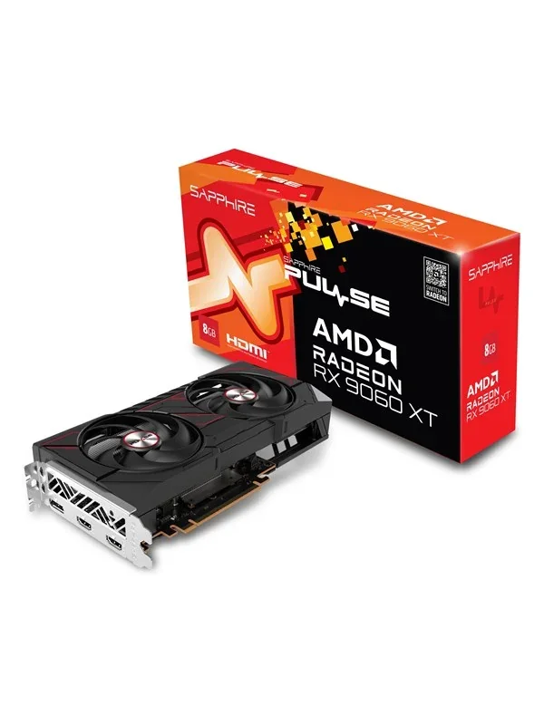 Sapphire Radeon RX 9060 XT Pulse OC - 8GB GDDR6 RAM - Näytönohjaimet