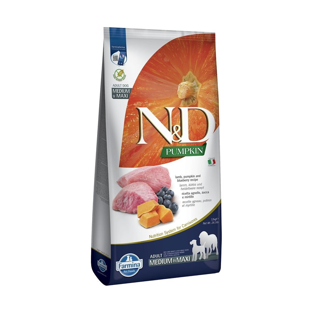 Farmina N&D Pumpkin Dog Lamb & Blueberry M/L 12 kg