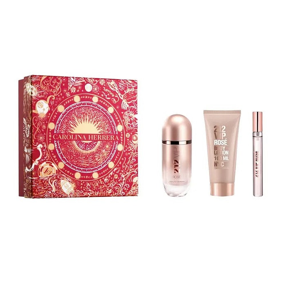 Carolina Herrera 212 Vip Rose Eau De Perfume Spray 80 ml Setti 3 osaa Joulu 2023