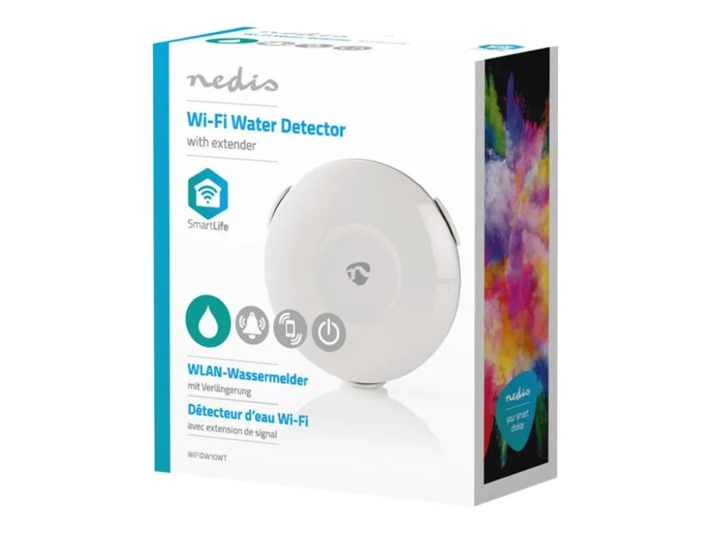 Nedis WIFIDW10WT, Ilmaisin & hälytysjärjestelmä, Valkoinen, Langallinen & langaton, 2 dB, 2400 - 2483.5 MHz, °C