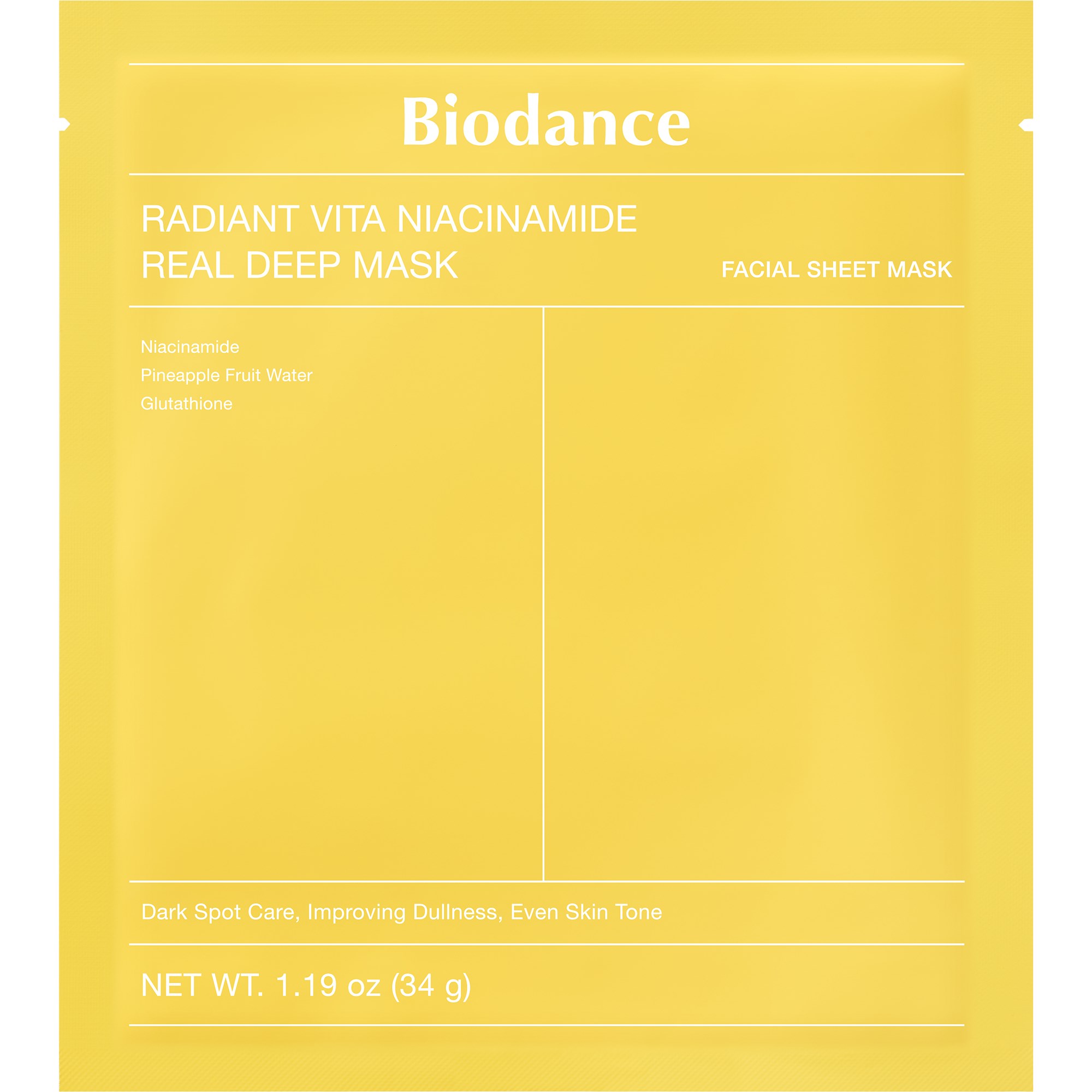 Biodance Radiant Vita Niacinamide Real Deep Mask 1 pcs - 34 g