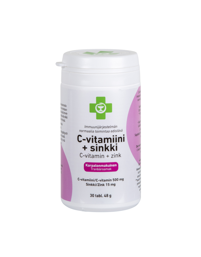 APTEEKKI C-vitamiini + Sinkki imeskely/purutabletti 30 tabl