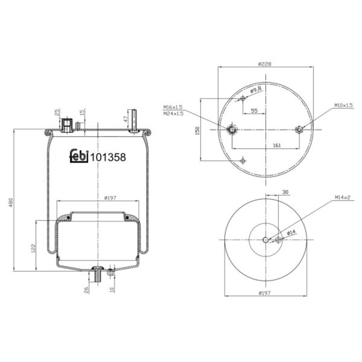 Metallipalje, ilmajousitus FEBI BILSTEIN 101358