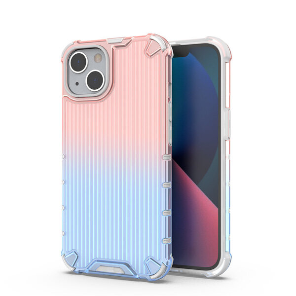 Hurtel Ombre Protect Case for iPhone 14 Pink and Blue Armored Case