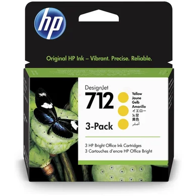 HP 712 -mustekasettipakkaus, keltainen, 3 kpl
