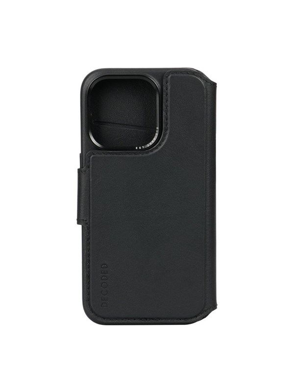 Decoded Leather Detachable Wallet Iphone 15 Pro Musta