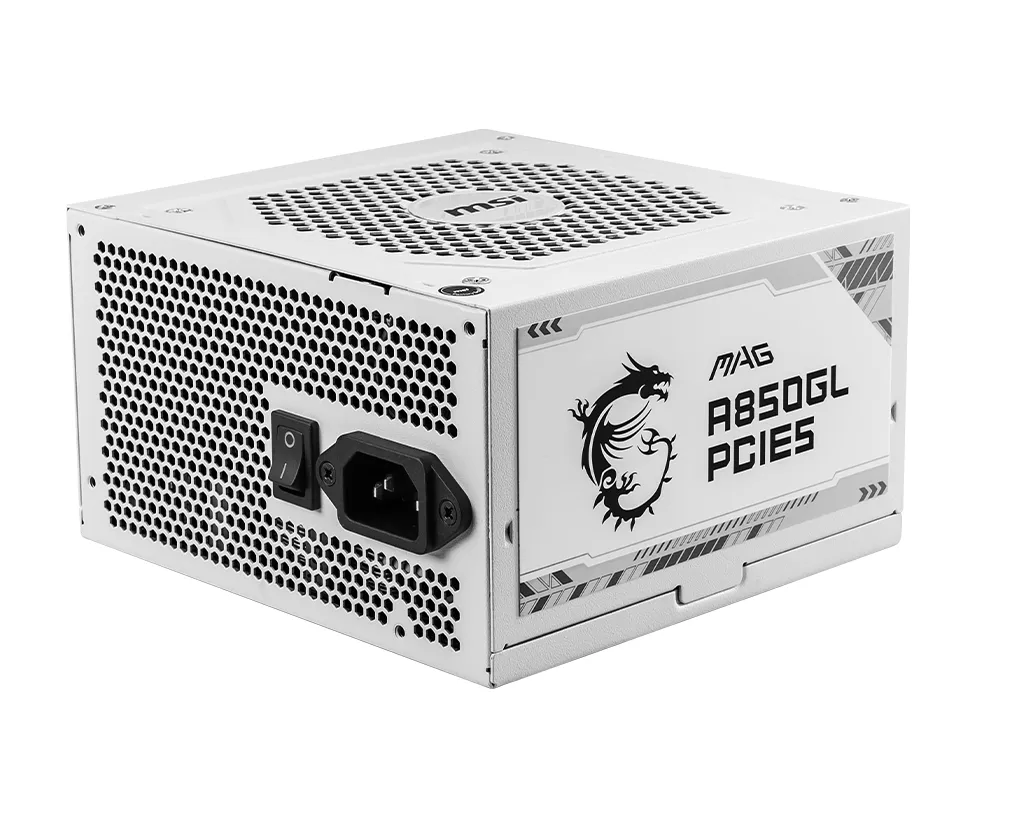 MSI MAG A850GL PCIE5 WHITE 850W -virtalähde, 80 Plus Gold