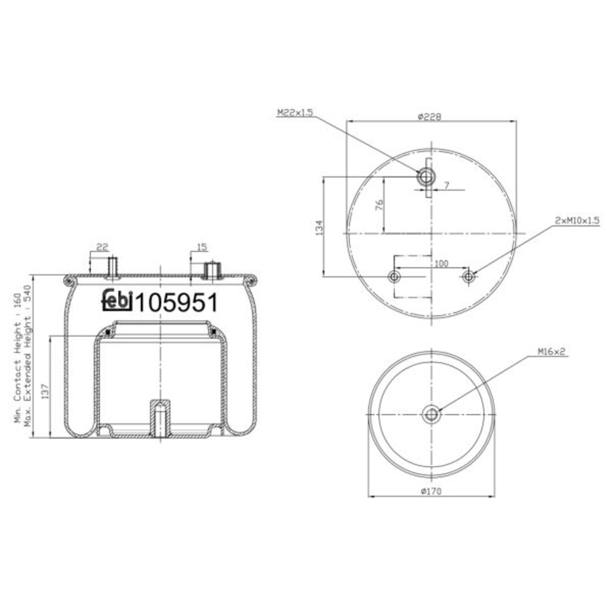 Metallipalje, ilmajousitus FEBI BILSTEIN 105951