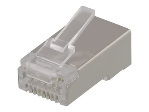 DELTACO RJ45 modulaariliitin laitekaapelille, Cat6a, suojattu, 20 kpl