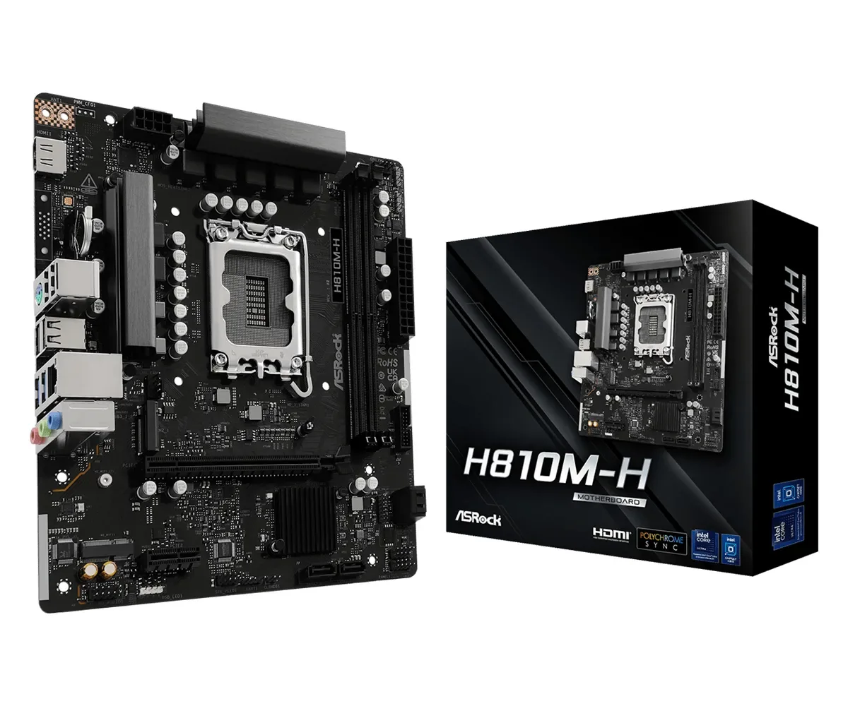 ASRock H810M-H Emolevy - Intel H810 - Intel LGA1851 - DDR5 RAM - Micro-ATX