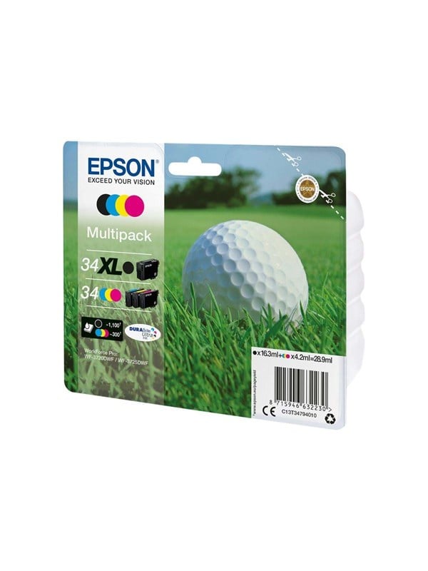 Epson 34XL -mustekasettipakkaus, musta/syaani/magenta/keltainen, 4 kpl