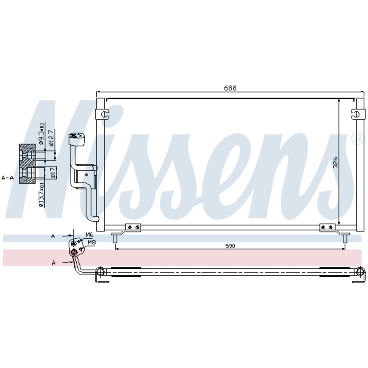 Lauhdutin, ilmastointilaite NISSENS 94702